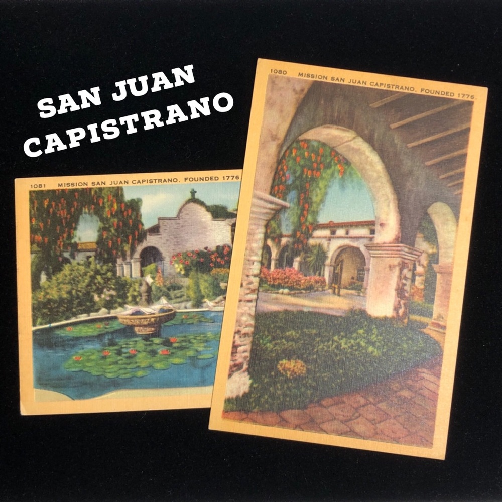 Vintage San Jan Capistrano CA Postcard Art